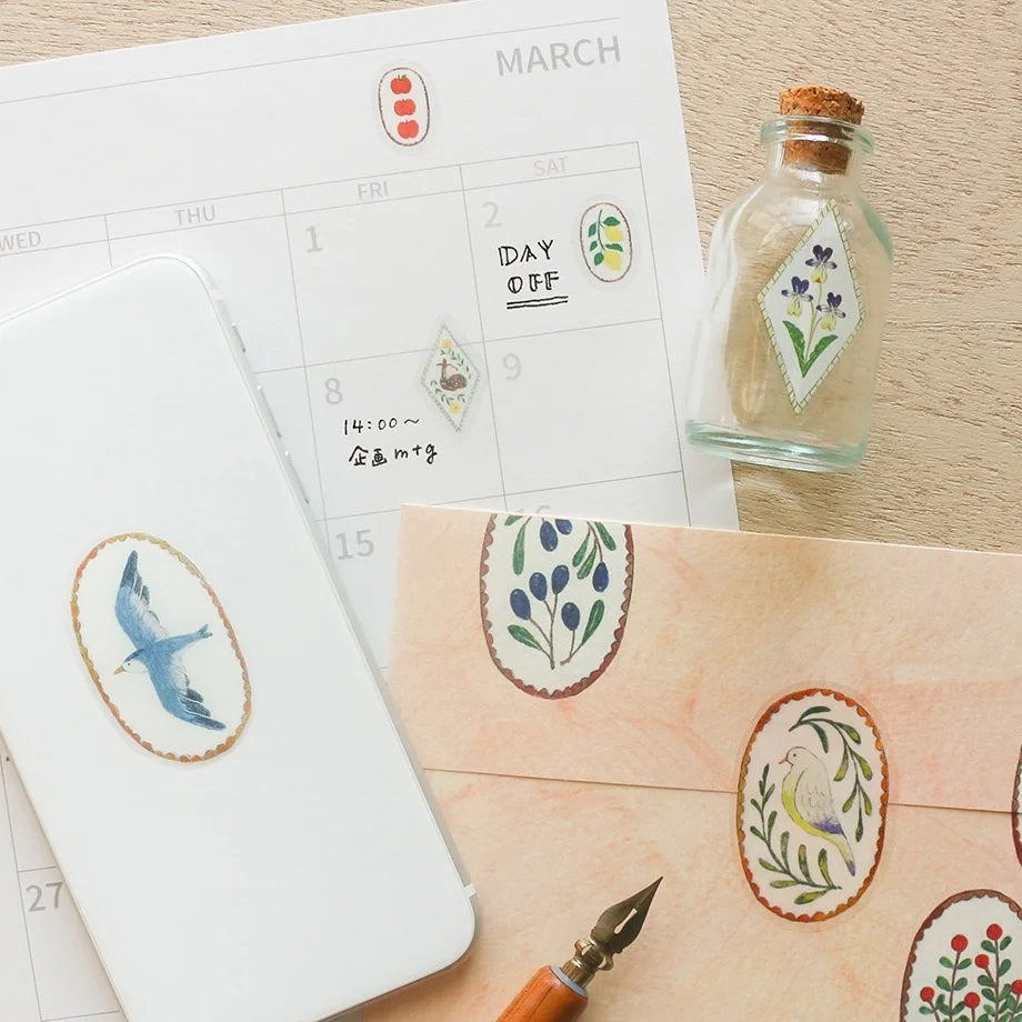 Cozyca Products x Midori Asano Clear Sticker - Birds Song x Deer Dream Seal