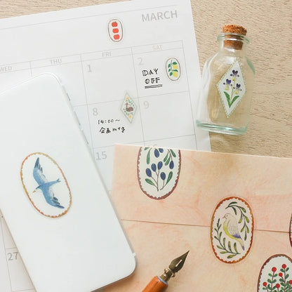 Cozyca Products x Midori Asano Clear Sticker - Birds Song x Deer Dream Seal