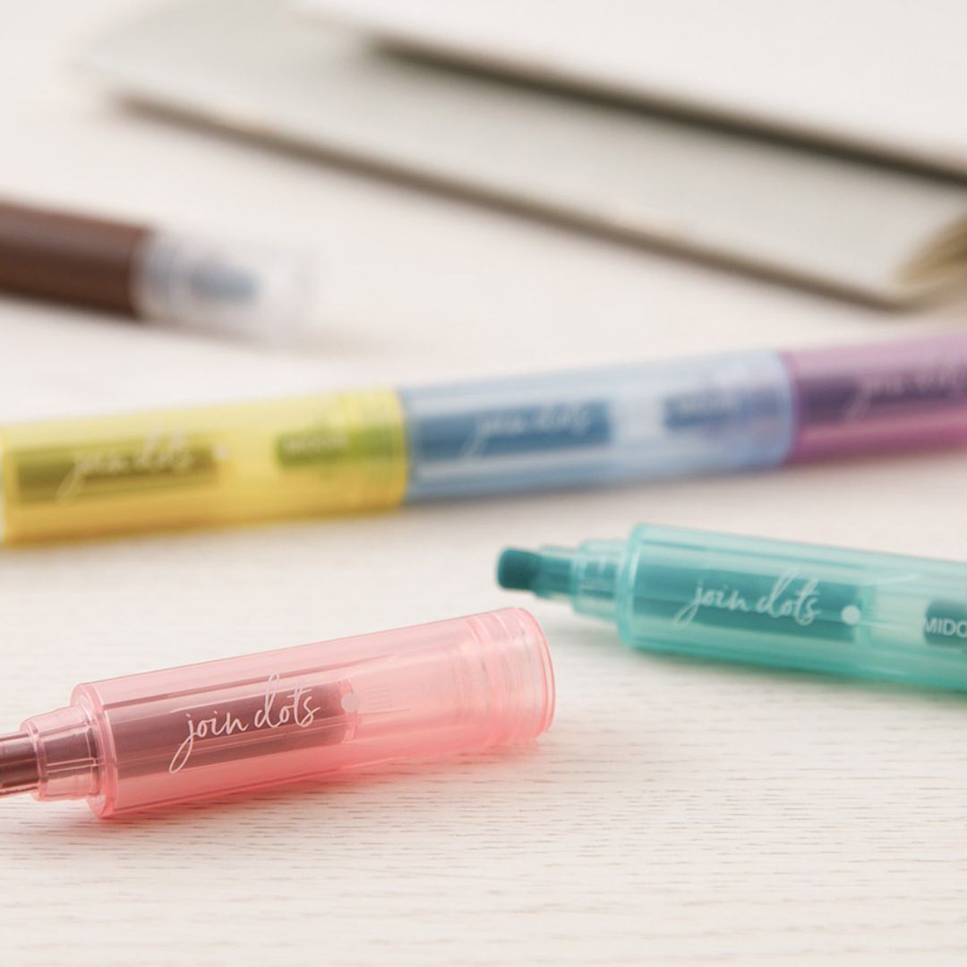 [BUNGUJOSHI 2025] Midori Join Dots Connecting Markers - Mix & Match Any 3 Colours