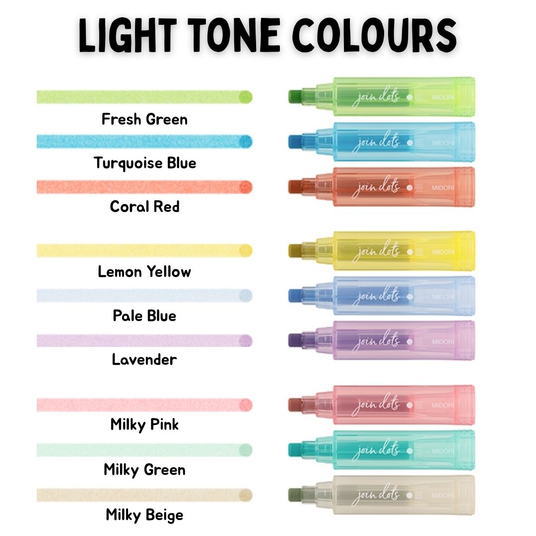 [BUNGUJOSHI 2025] Midori Join Dots Connecting Markers - Mix & Match Any 3 Colours