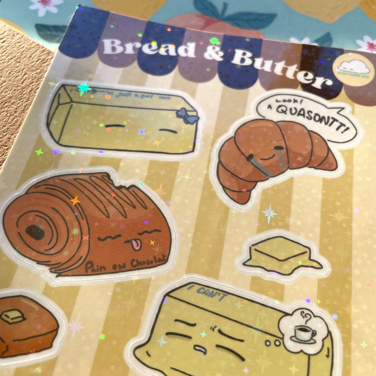 Buttermilk Sky Glitter Sticker - Bread & Butter