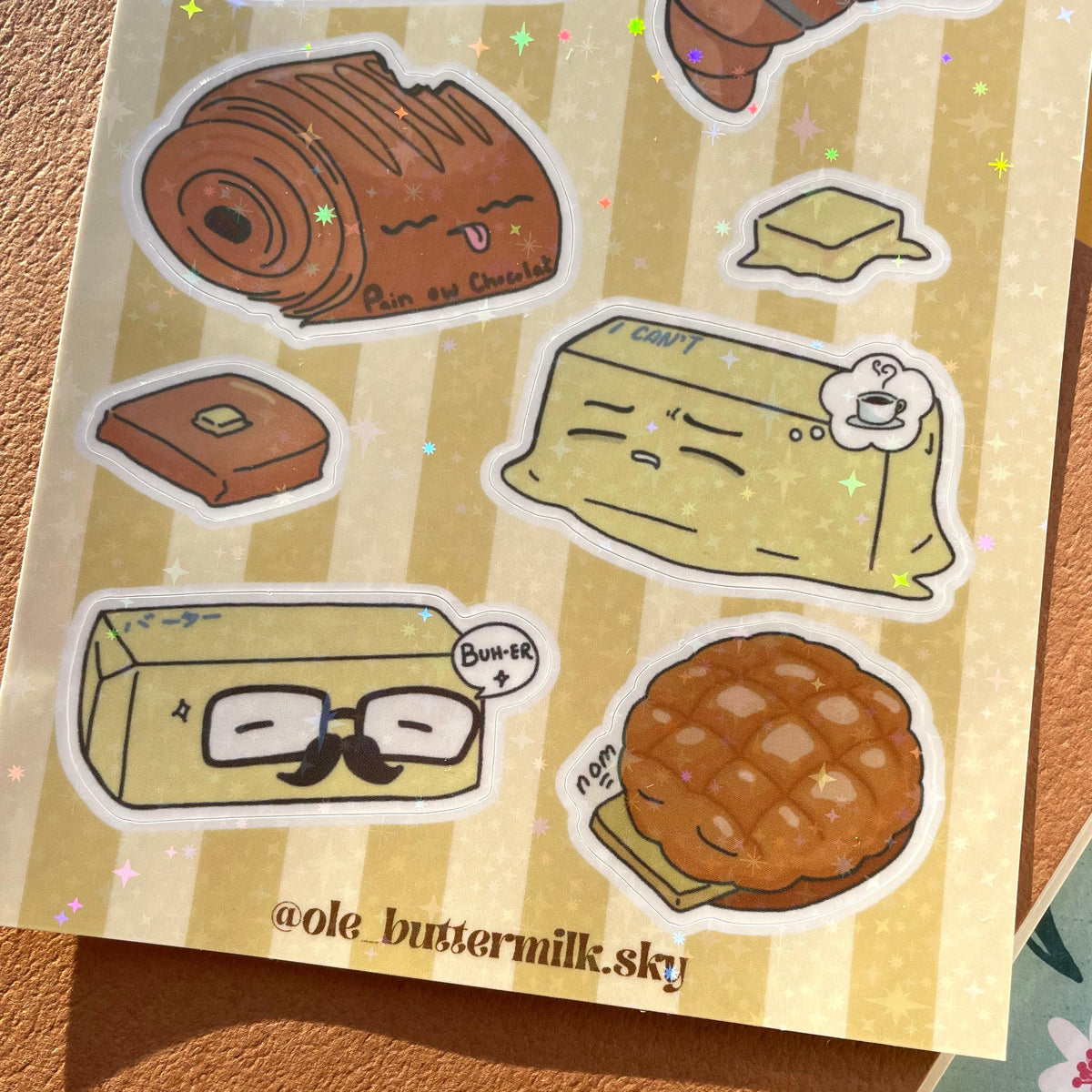 Buttermilk Sky Glitter Sticker - Bread & Butter