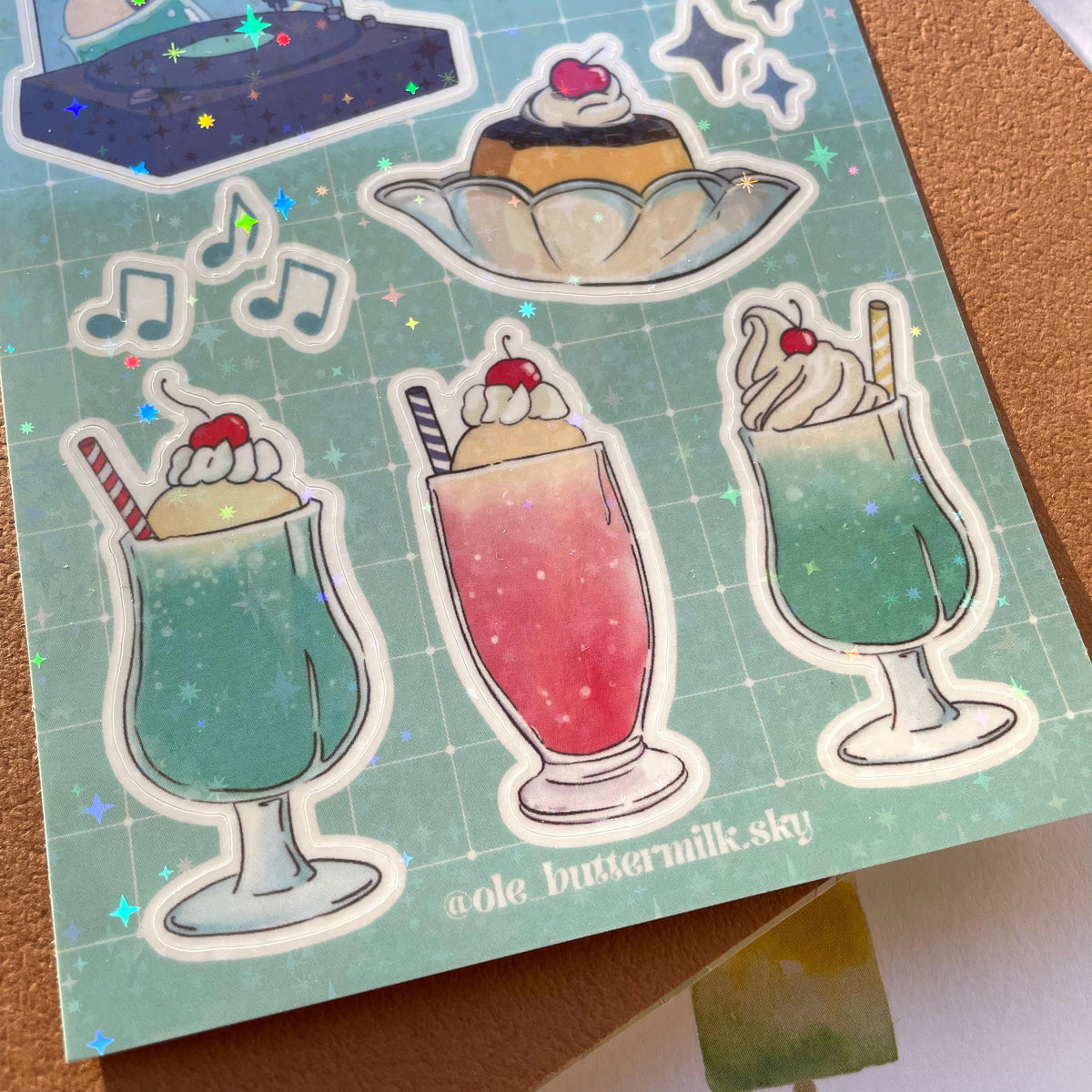 Buttermilk Sky Glitter Sticker - Citypop Summer