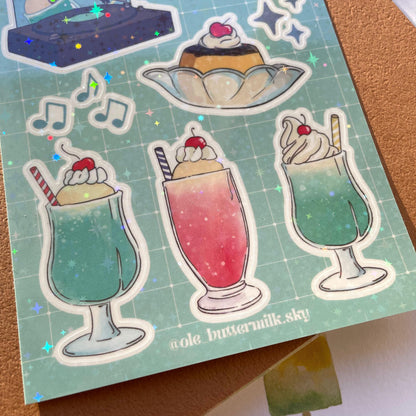 Buttermilk Sky Glitter Sticker - Citypop Summer