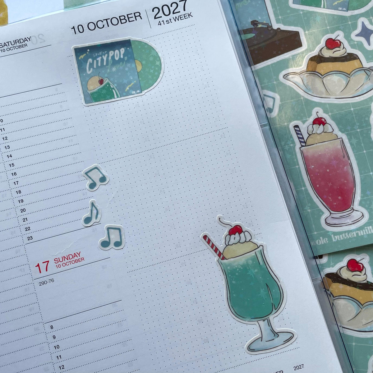 Buttermilk Sky Glitter Sticker - Citypop Summer