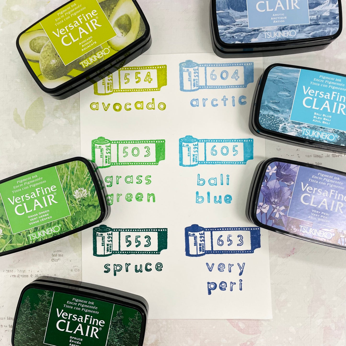 [2024 New Colours] Tsukineko VersaFine Clair Ink Pads - 12 Natural Colours