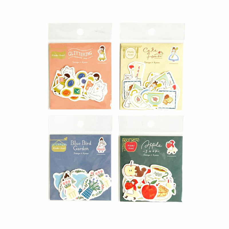Furukawa Paper Works Little Girl Shopkeepers Collection Flake Seal - Apple Shop