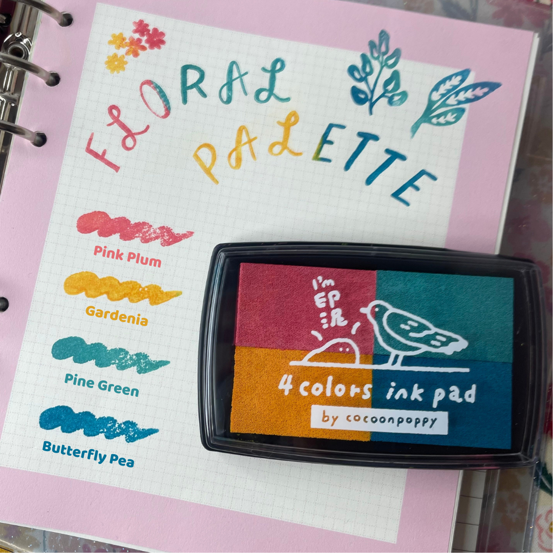 Cocoonpoppy 4-Colour Ink Pad - Floral Palette