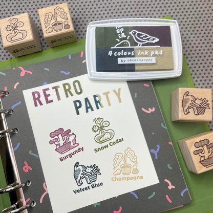 Cocoonpoppy 4-Colour Ink Pad - Retro Party