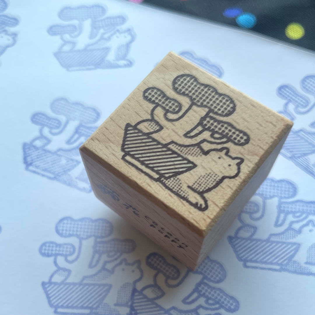 Cocoonpoppy Illustrated Rubber Stamp - Cat Resting