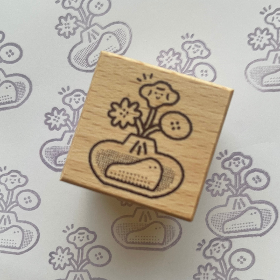 Cocoonpoppy Illustrated Rubber Stamp - Botanical Vase