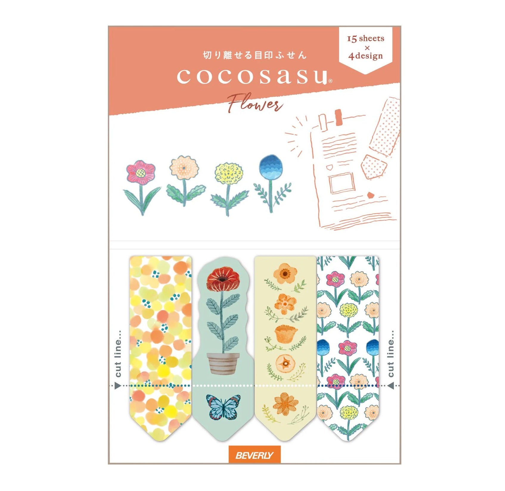 BEVERLY Cocosasu Sticky Notes - Flowers