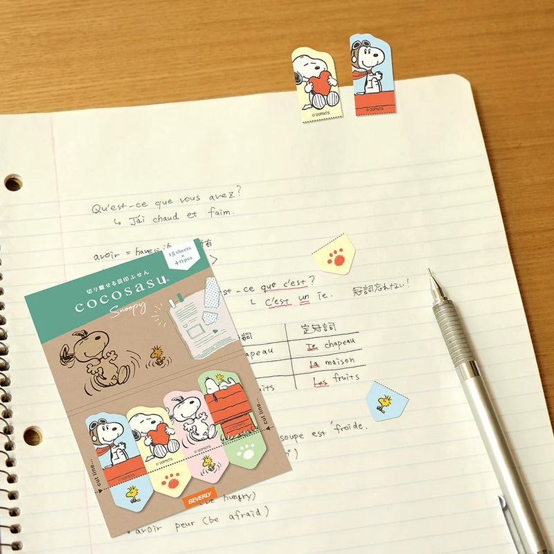 Snoopy x Beverly Cocosasu Sticky Note Page Markers - Pastel