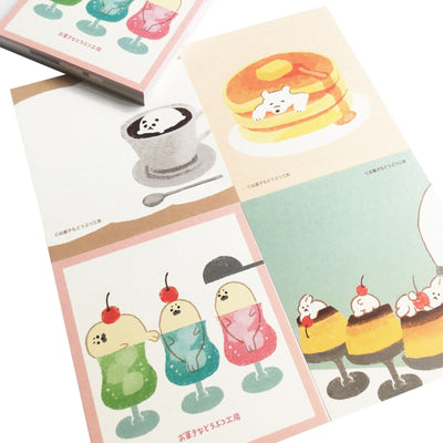 Furukawa Paper Works Sweets Animal Workshop Memo Pad - Coffee Shop