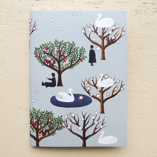 Cozyca Products x Nishi Shuku A6 Blank Notebook - Swan Forest