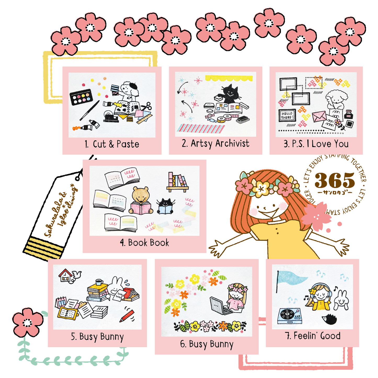 Sakuralala x Igloo*Dining* 365™ Doki Doki Clear Stamp - Full Set