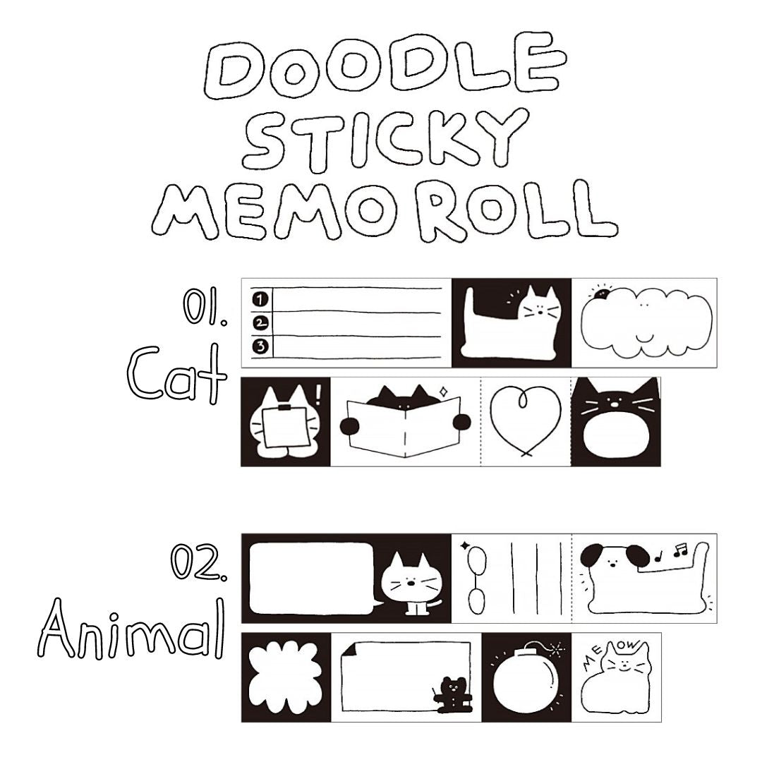 Iconic Doodle Sticky Memo Roll