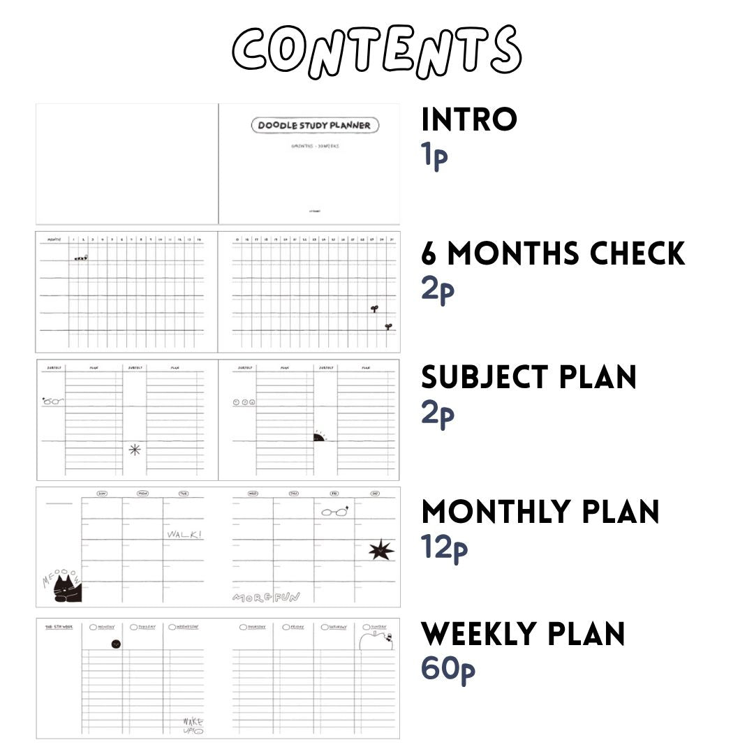Iconic Doodle Study Planners