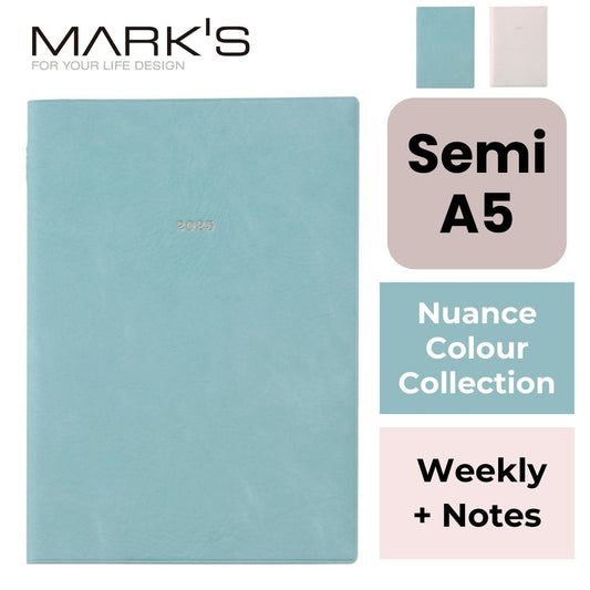 Mark's 2025 EDiT Semi A5 Weekly + Notes Planner - Nuance Colour