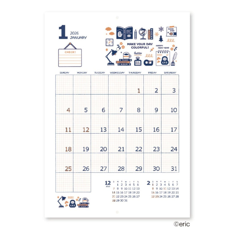 [PRE-ORDER] Shinnippon x Eric Hello Small Things! 2026 Calendar - Wall Calendar