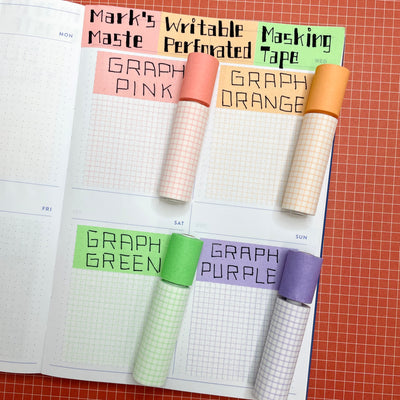 Mark's Masté Writable Perforated Masking Tape Set - Graph | Orange