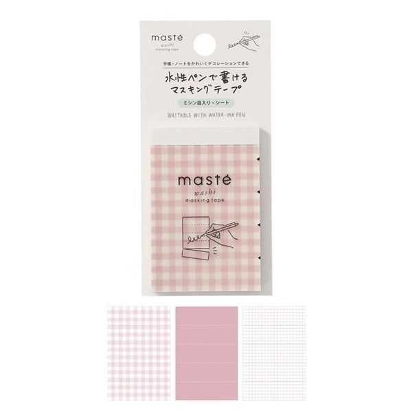 Mark's Masté Writable Perforated Masking Sheet - Gingham Check | Pink