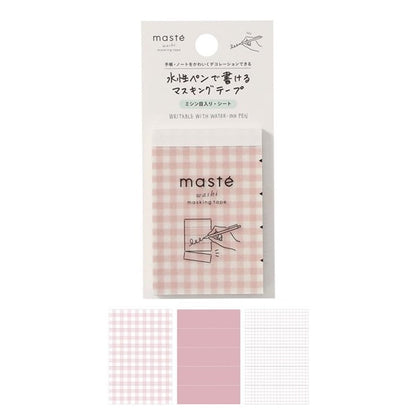 Mark's Masté Writable Perforated Masking Sheet - Gingham Check | Pink