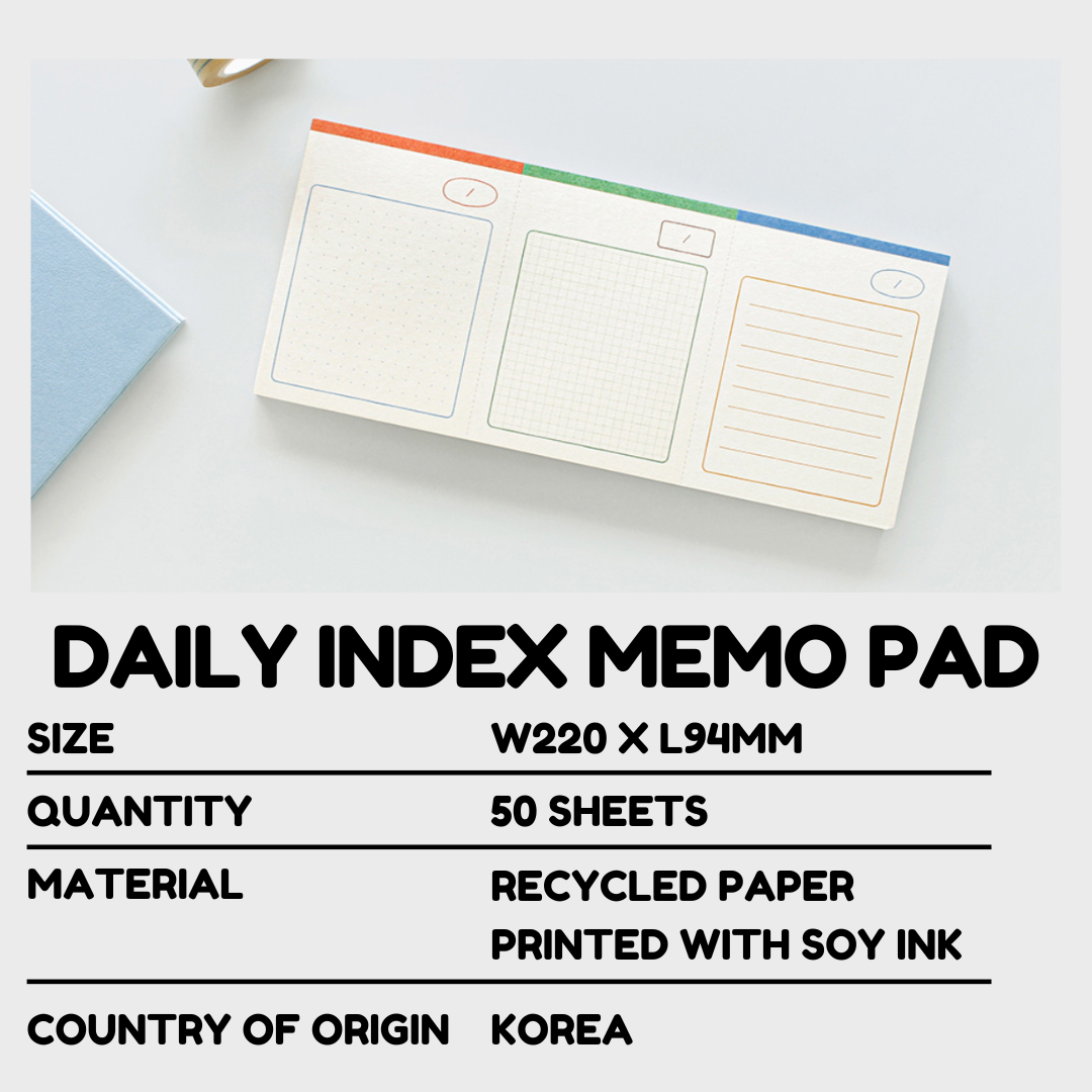 Gongjang Daily Index Memo Pad