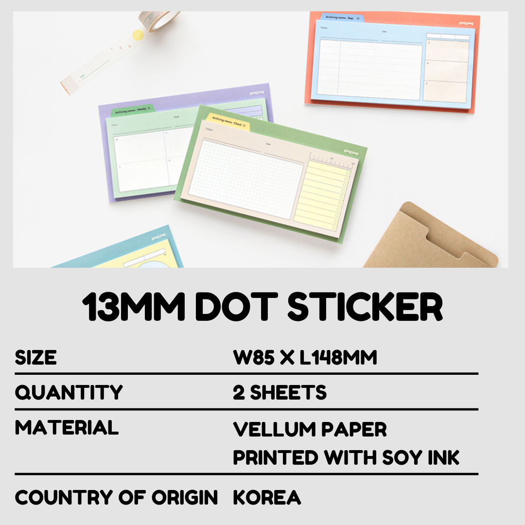 Gongjang 13mm Dot Sticker Set