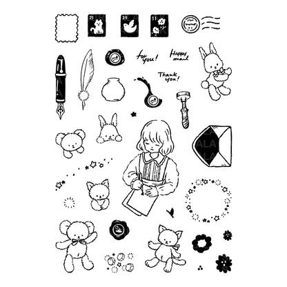 Happy Seed x Sakuralala Clear Stamps - Letter Time