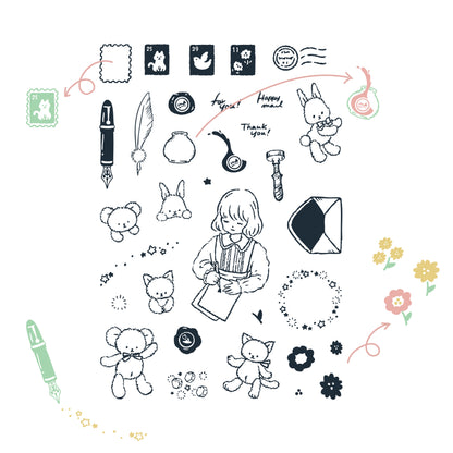 Happy Seed x Sakuralala Clear Stamps - Letter Time
