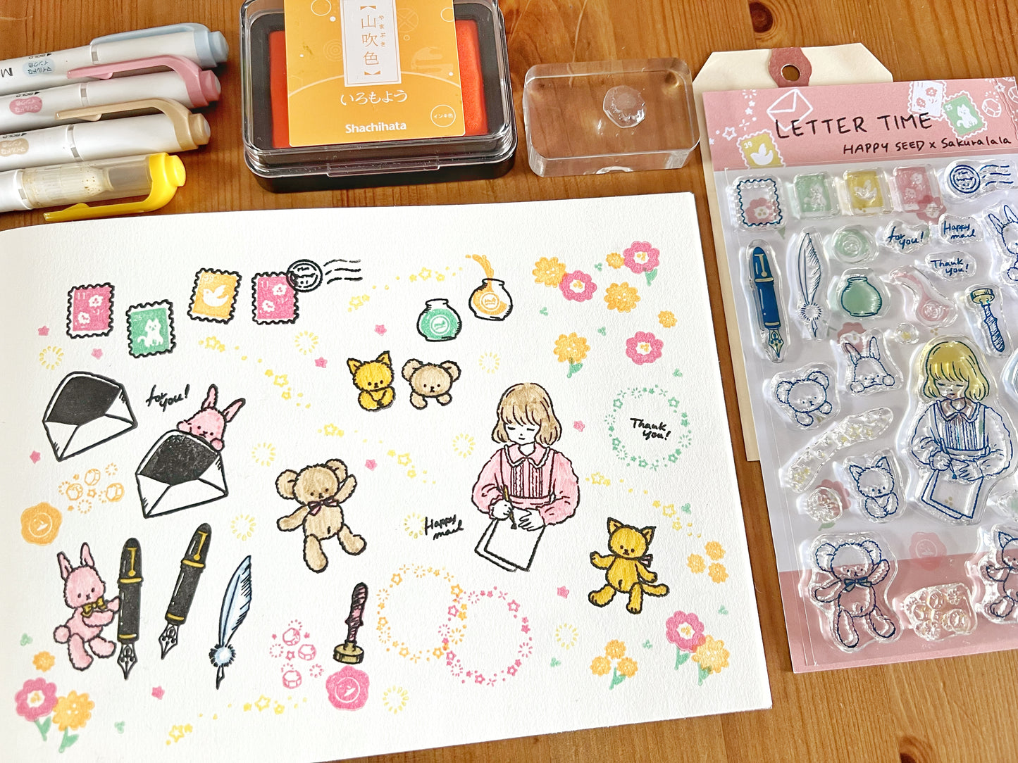 Happy Seed x Sakuralala Clear Stamps - Letter Time