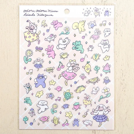 Cozyca Products x Heisuke Kitazawa Clear Sticker - Odoru Odoru Minna