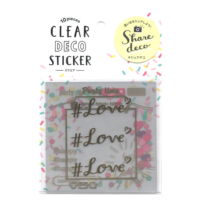 Mind Wave Clear Deco Sticker - Square White
