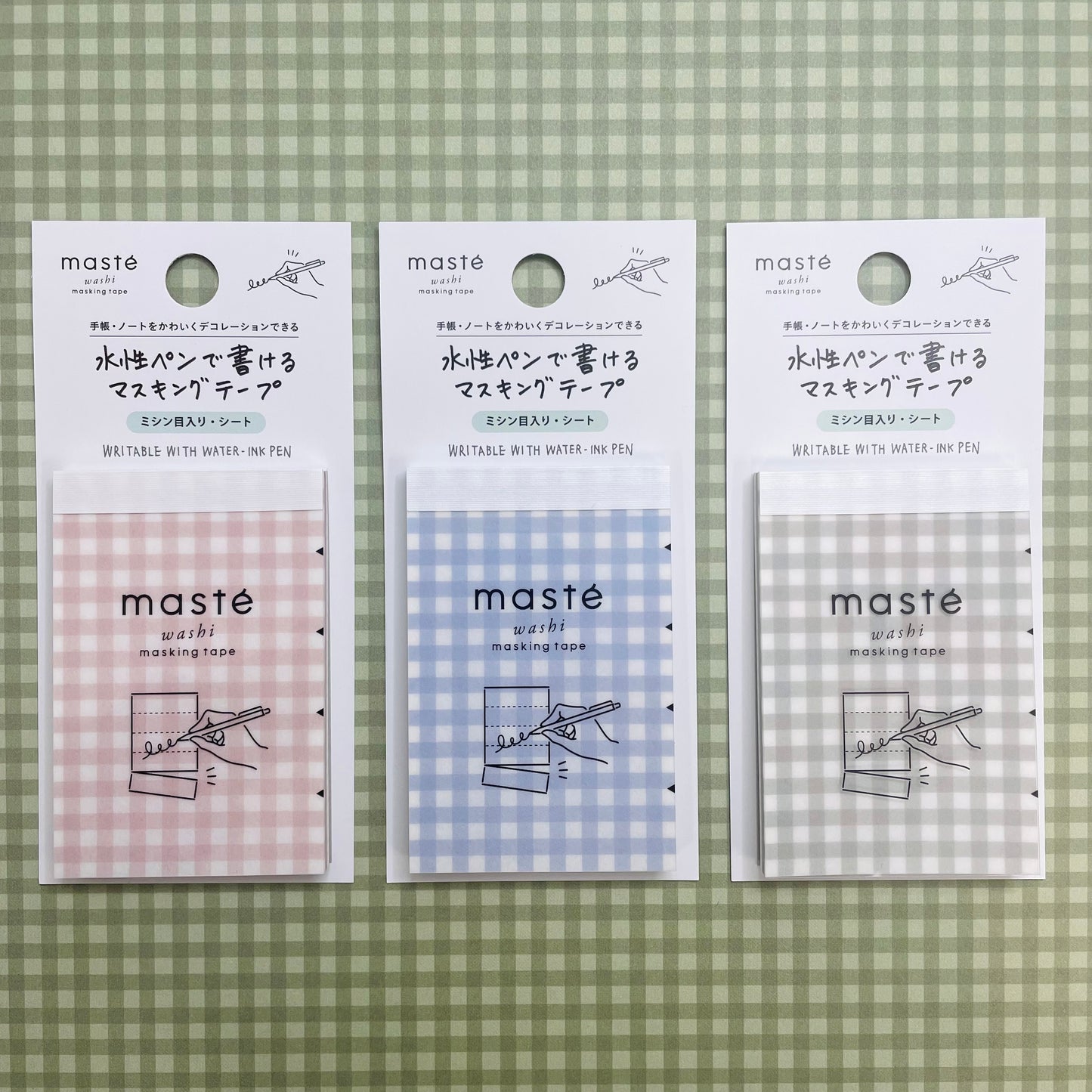 Mark's Masté Writable Perforated Masking Sheet - Gingham Check | Pink
