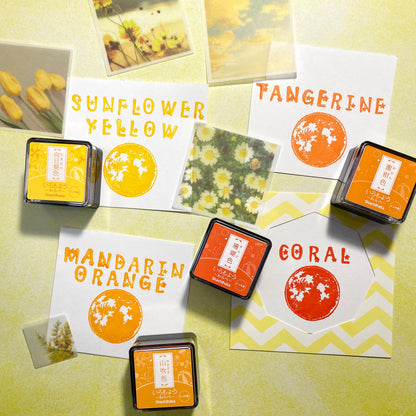 Shachihata Iromoyo Warabe Mini Ink Pads - Yellow & Orange Series