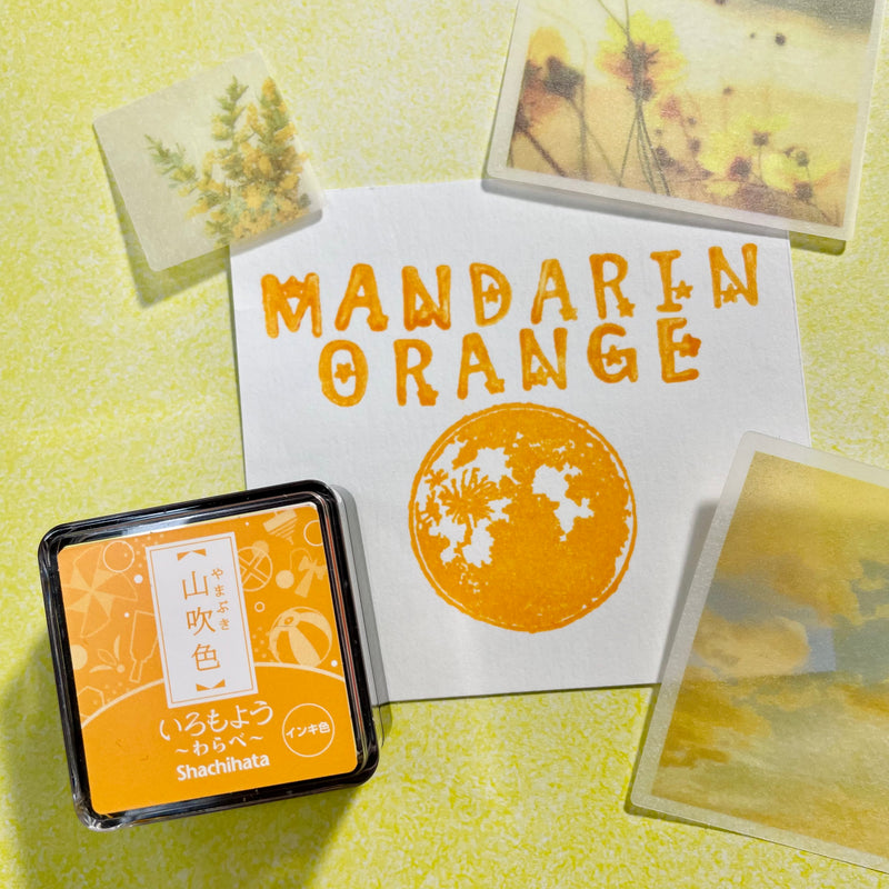 Shachihata Iromoyo Warabe Mini Ink Pads - Yellow & Orange Series