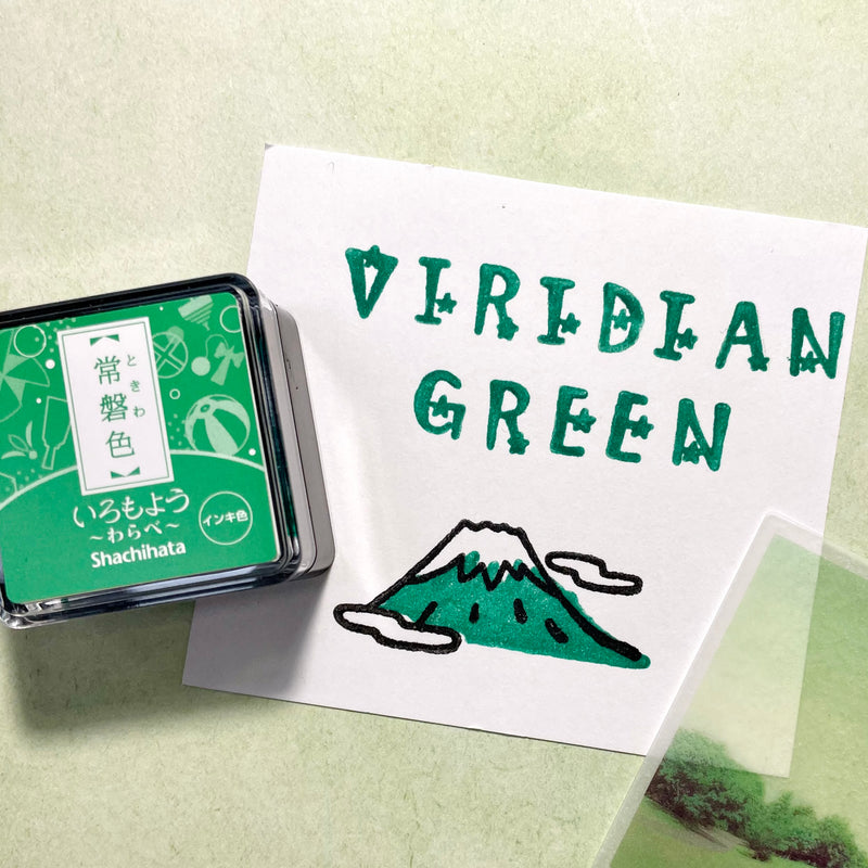 Shachihata Iromoyo Warabe Mini Ink Pads - Green Series