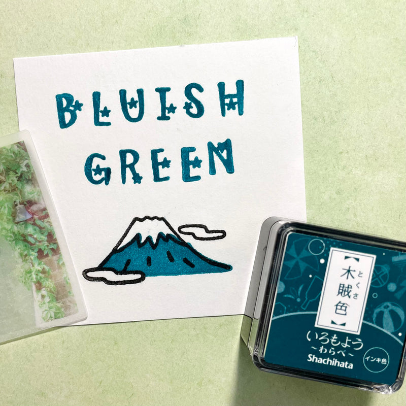 Shachihata Iromoyo Warabe Mini Ink Pads - Green Series