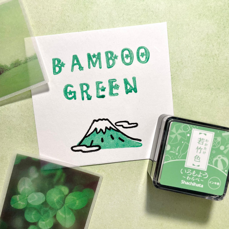 Shachihata Iromoyo Warabe Mini Ink Pads - Green Series