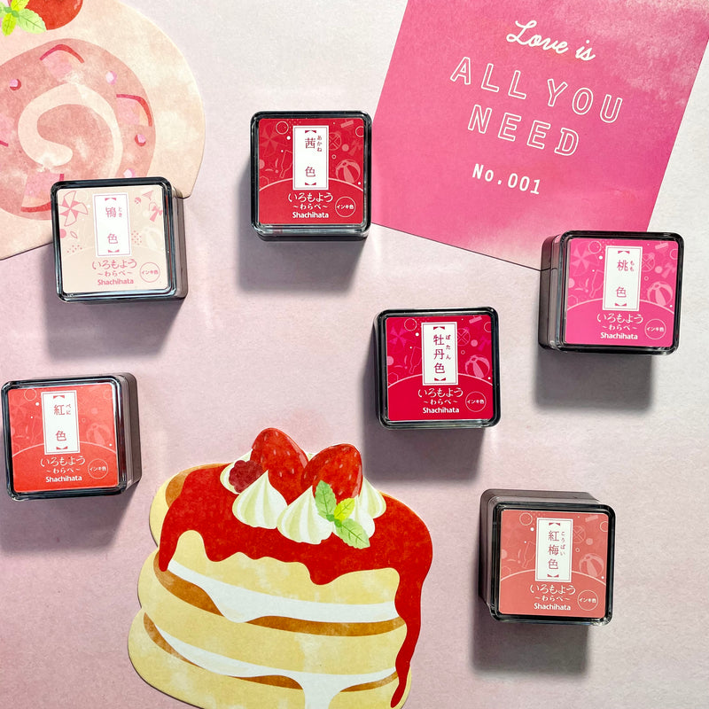 Shachihata Iromoyo Warabe Mini Ink Pads - Pink & Red Series