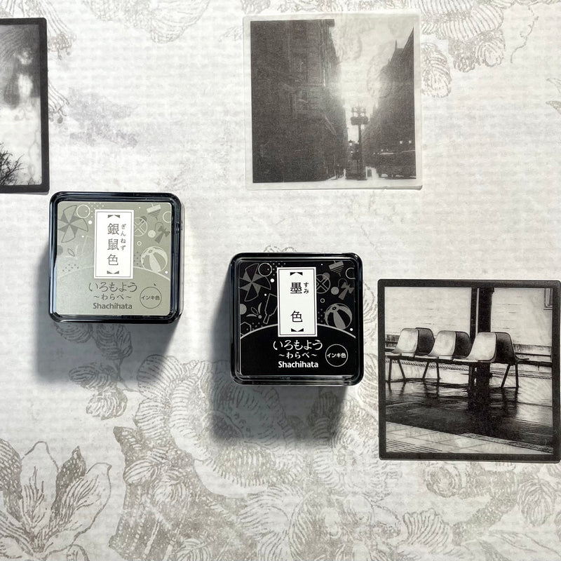 Shachihata Iromoyo Warabe Mini Ink Pads - Gray and Black Series