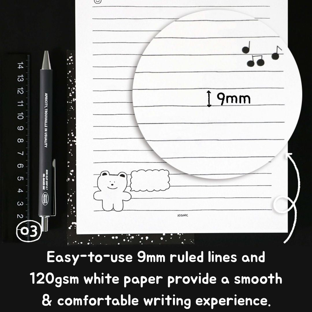 Iconic Doodle B5 Lined Letter Pads