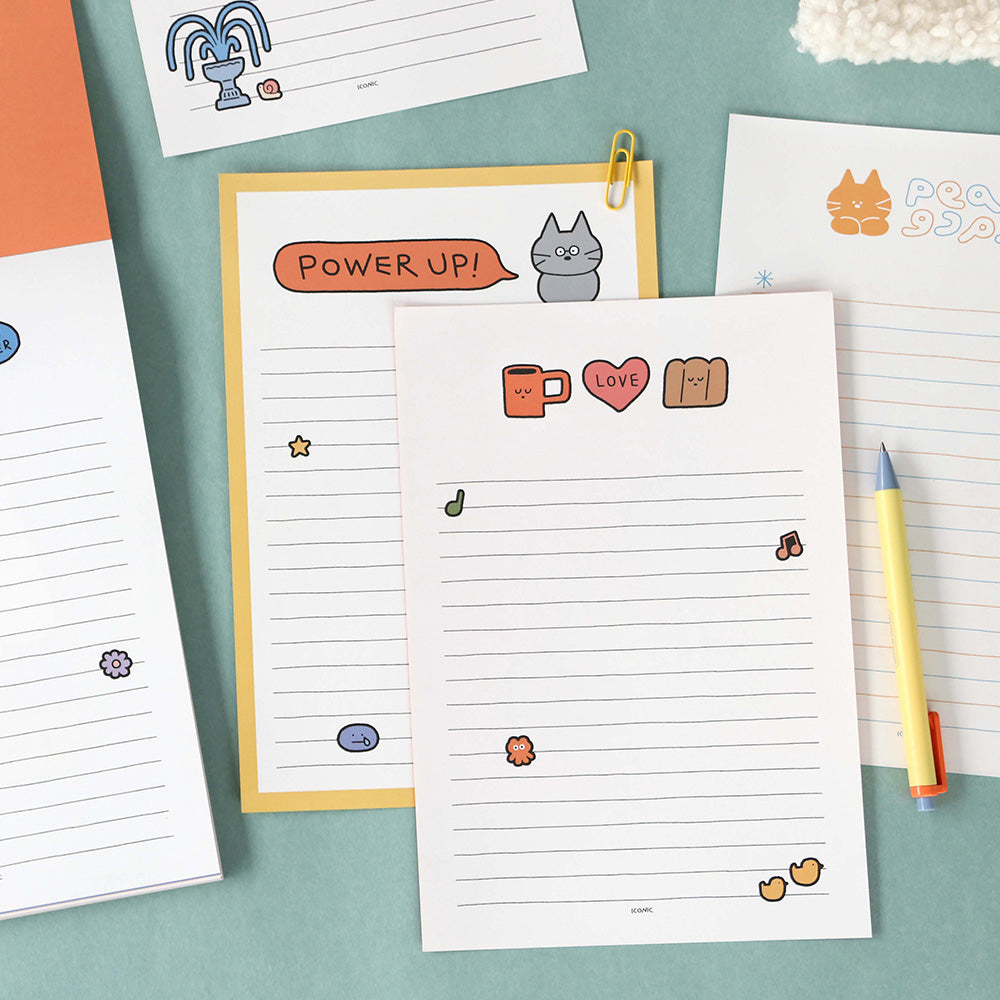 Iconic Doodle B5 Lined Letter Pads