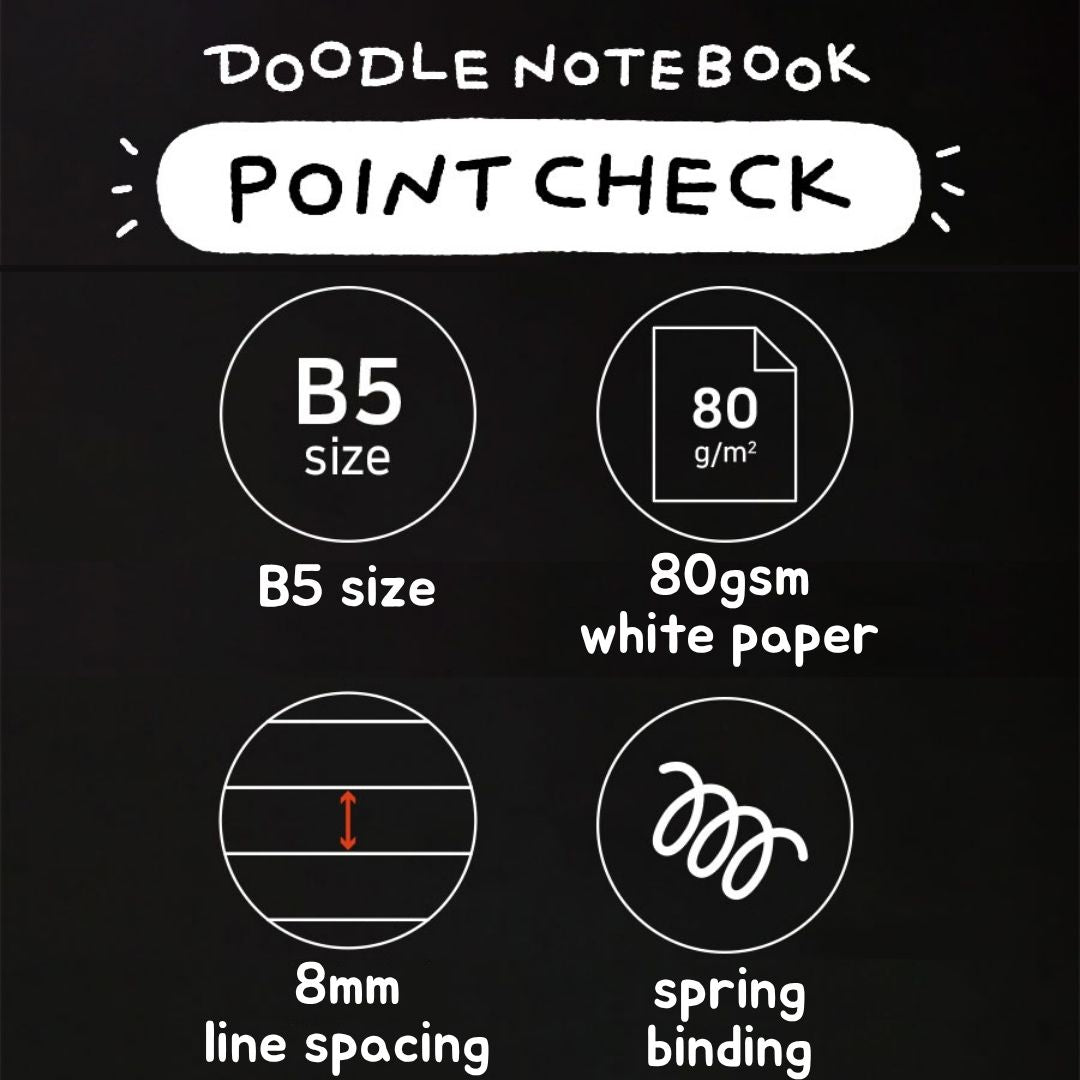 Iconic Doodle B5 Lined Notebooks