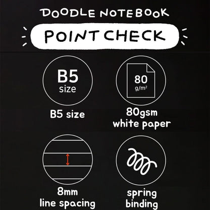 Iconic Doodle B5 Lined Notebooks