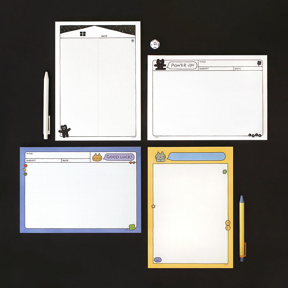 Iconic Doodle B5 Grid Notepads