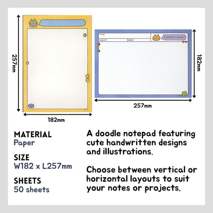 Iconic Doodle B5 Grid Notepads