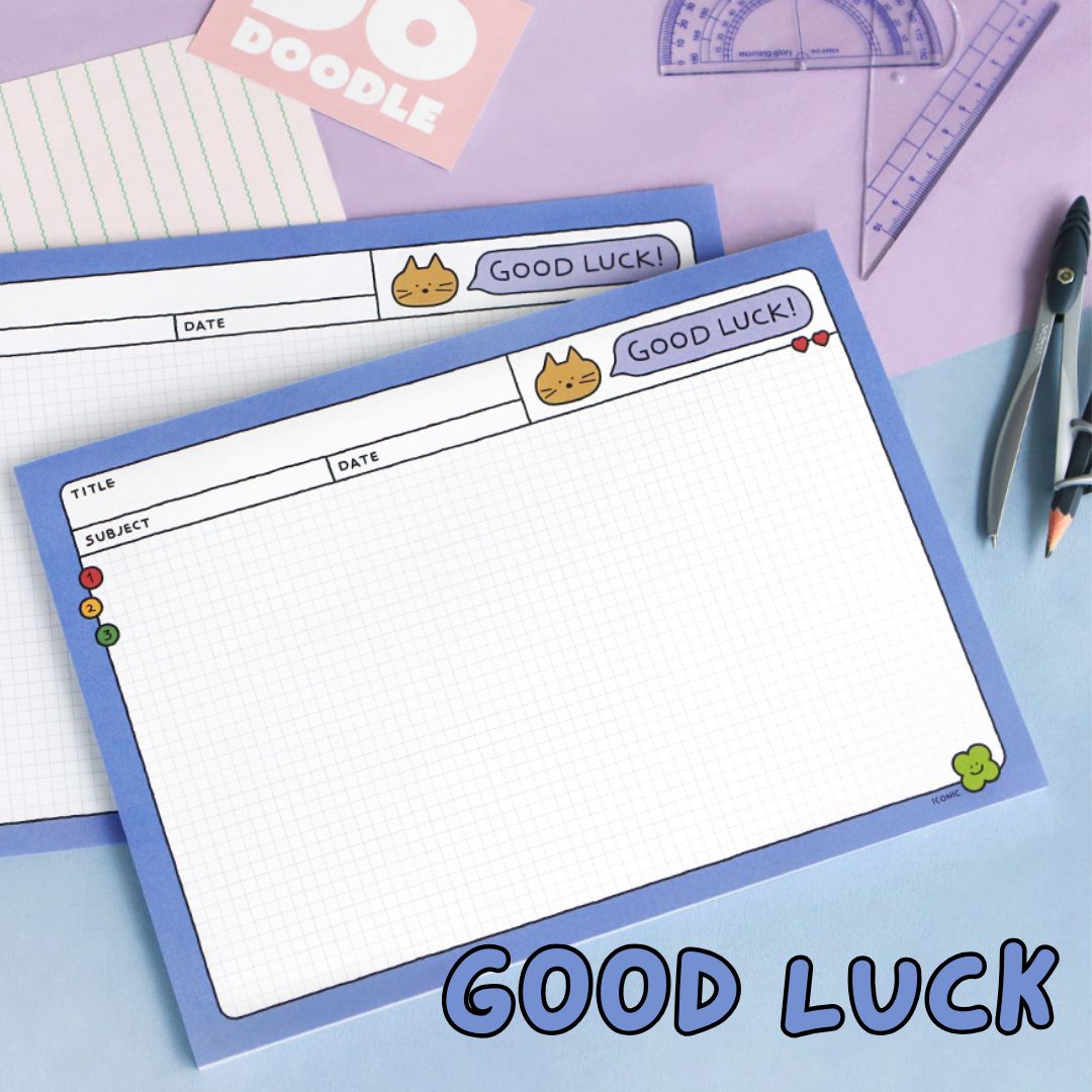 Iconic Doodle B5 Grid Notepads