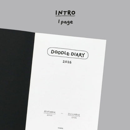 Iconic 2026 Doodle Diary - Semi A5 | Weekly Horizontal